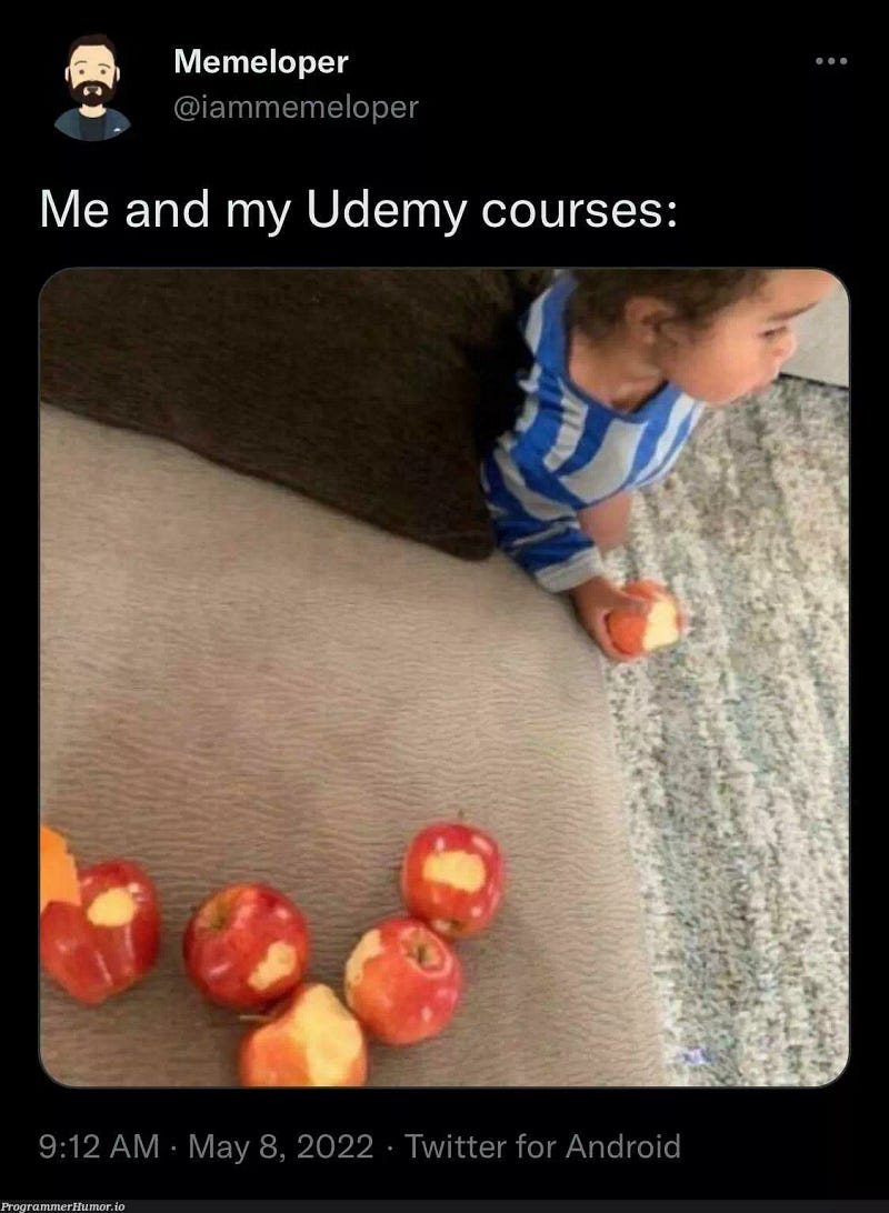 Image of a girl hold a bitten apple. Behind her are more recently bitten apples that were never finished. A meme as old as time. Representation of chasing the dopamine of something new.